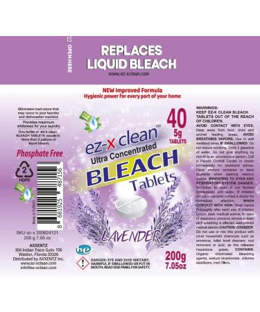 Ultra Concentrated Water Activated Bleach Tablets - 40 Tablets Phosphate Free Lavender | Multipurpose Laundry Cleaner - Buy Online on SooperMarket.com