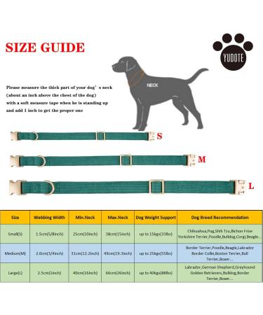 YUDOTE Ultra-Soft Dog Collar for Medium Dogs with Sensitive Skin - Natural Cotton Cord Green M (1 Pack) - Perfect Comfort for Your Pet - Buy Online on SooperMarket.com