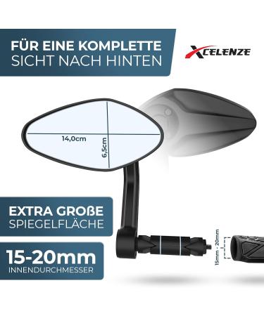 Xcel Rim Bicycle Mirror - Extra Large Impact-Resistant Glass for E-Bike & Handlebar | Perfect Backing Mirror for Safe Riding - Buy Online on SooperMarket.com