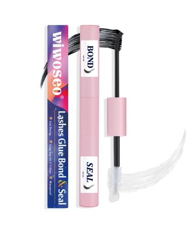 wiwoseo Lashes Glue Bond and Seal Cluster Lashes Glue Super Strong Hold Lashes Glue for Extension Lashes Waterproof Latex Free Eyelashes Glue for Sensitive Eyes 5ML Each