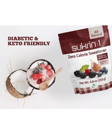 Sukrin 1 - All Natural Zero Calorie Sweetener for Keto & Low Carb Diets - 1lb Pack - Gluten Free, Vegan, Non GMO - Buy Online on SooperMarket.com