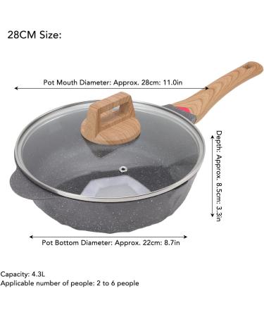 DELURA Frying Pan Skillet Dishwasher Safe Scalding Proof Handle Alloy Skillet Pan for Induction Cooker Gas Stove (Size : 28CM) - Buy Online on SooperMarket.com