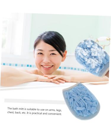 2pcs Exfoliating Gloves for Shower | Double-Sided Loofah | Blue & Pink - Remove Dead Skin & Enhance Your Skincare Routine - Buy Online on SooperMarket.com