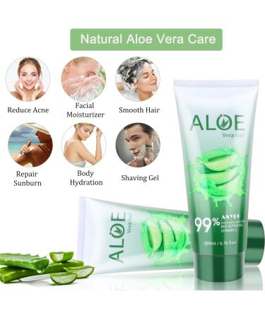 200 ML Organic Aloe Vera Gel | Hydrating Face & Body Moisturizer | For Dry Skin, Sunburn & Acne Relief - Buy Online on SooperMarket.com