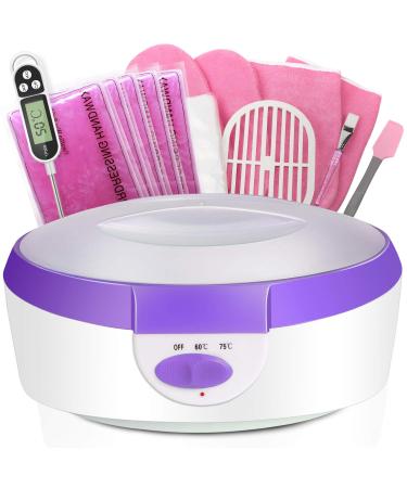 Paraffin Wax Machine for Hand and Feet - Ejiubas Paraffin Bath,Quick Heating,Large Capacity,includes 2.2 lb Paraffin Wax 200 Glove Liners 2 Thermal Mitts Booties for Arthritis and Deep Skin Moisturize Purple