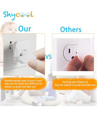Baby Proofing Outlet Protector Plugs - 37 Pack Hidden Pull Handle Electrical Safety Outlet Covers Not Easy for Child Remove Prevent Babies from Block Electric Shock Risk - Buy Online on SooperMarket.com