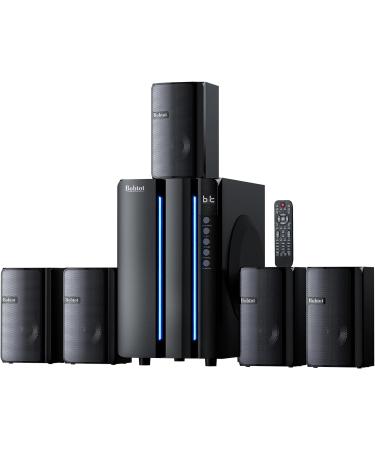 Bobtot Surround Sound Systems Home Theater System 800 Watts Peak Power 6.5 Speakers Strong Bass with HDMI ARC Optical AUX Bluetooth Input