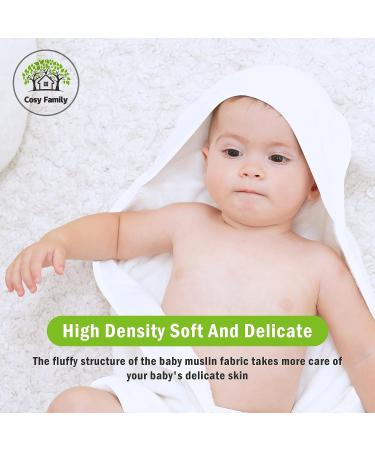 3 Pack Bamboo Baby Hooded Towels - Ultra Soft Unisex Bath Towels for Babies - Newborn Essential - Highly Absorbent Toddler Towels in White - Buy Online on SooperMarket.com