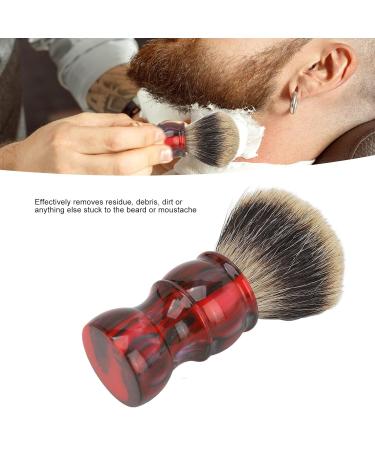 Synthetic Hair Shaving Brush with Red Resin Grip | Barber Salon Tool for Face Hair Cleaning | Best Gifts for Men & Women - Buy Online on SooperMarket.com