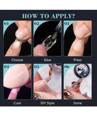 500PCS Quaferen Clear Glaze Stiletto Nail Tips - Long Full Cover for Acrylic Nails - Professional Curved Extension Tips for Nail Art Salon - Buy Online on SooperMarket.com