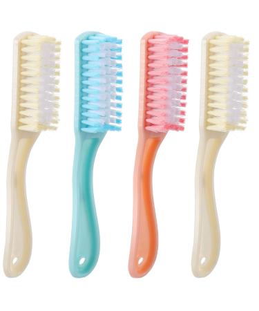 Exceart 4pcs shoe clothing cleaning tool shoe boot brush handle grip nail brush plastic handle clothing brush clothes clothing shoes soft scrubs brush house laundry