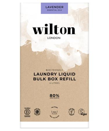 Wilton London Eco Lavender Refill Laundry Liquid - 112 Washes- Non-Bio - Plant-based - Biodegradable Detergent - 100% Recyclable - Less Plastic - Essential Oils - Made in UK - 4L Lavender 4 l (Pack of 1)
