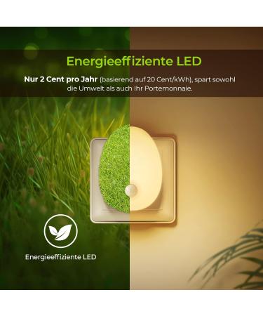Buy Auvon LED Night Light Socket with Motion Detector - 2 Pack Infinitely Adjustable Brightness for Kids' Rooms Hallways Stairs Kitchen and Bedroom - Warm White - Buy Online on SooperMarket.com