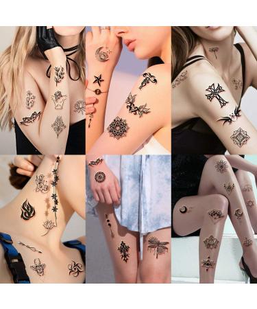 Yazhiji 40 Sheets Temporary Tattoos for Women and Girls - 10 Large and 30 Small Fake Tattoo Stickers Included - Buy Online on SooperMarket.com