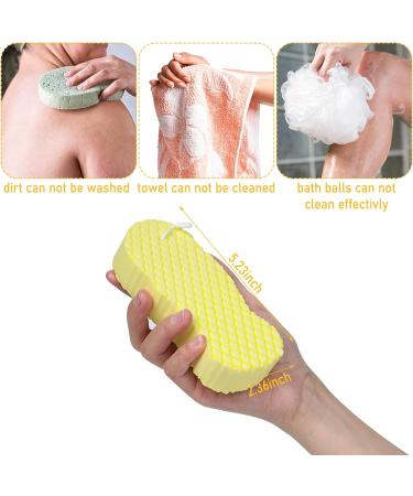6Pcs Ultra Soft Bath Body Shower Sponges with Exfoliating Dead Skin Remover - Reusable and Super-Soft for Pregnant Women, Adults, and Children | Includes 6 Sticky Hooks - Buy Online on SooperMarket.com