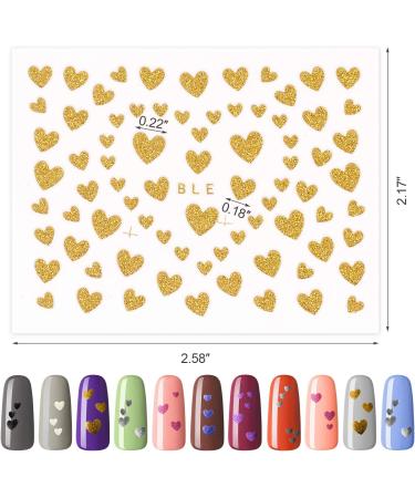 PAGOW 16 Sheets Heart Nail Art Stickers - Self-Adhesive Love Decals for Nail Decoration - Fingernail Stickers for Women, Girls, Kids - Buy Online on SooperMarket.com