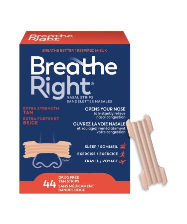 Breathe Right Extra Strength Nasal Strips Tan 44 count
