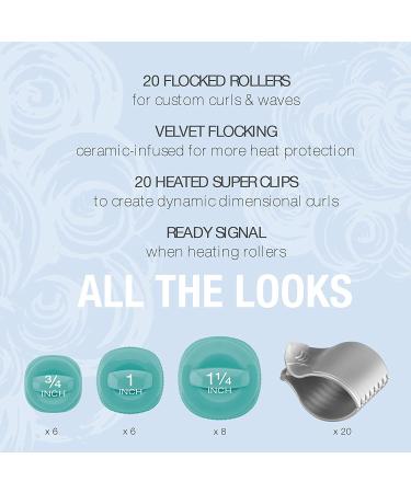 Conair Xtreme Instant Heat Ceramic Hot Rollers with 20 Heated Clips - Multi-Size Set - Buy Online on SooperMarket.com