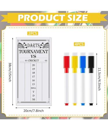 Dart Scoreboard Set with 4 Markers - Ideal for Cricket and 01 Dart Games | 15 x 7.8 Inches - Buy Online on SooperMarket.com
