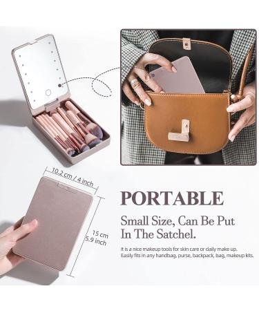 BS-MALL Travel Makeup Brush Set with LED Light Mirror - 14 Pcs Pink APINK - Buy Online on SooperMarket.com