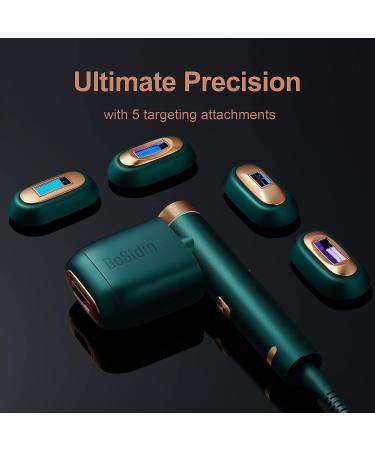 BoSidin Pro Permanent Hair Removal Device - Precision for Facial Peach Fuzz, Underarms, Bikini Line, and Legs (Green) - Buy Online on SooperMarket.com