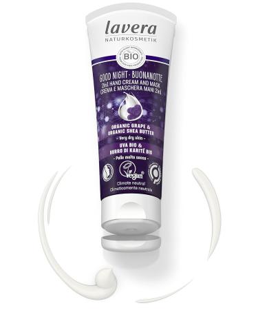 Lavera Good Night 2in1 Hand Cream & Mask | Organic Vegan Natural Cosmetics with Grape & Shea Butter 75ml - Buy Online on SooperMarket.com