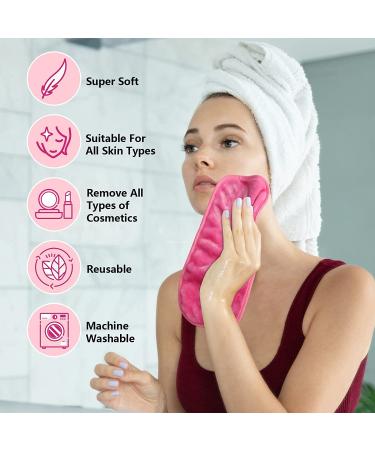 Orighty Makeup Remover Cloths 4-Pack - Reusable Microfiber Facial Cleansing Cloths for Instantly Removing Dirt, Makeup & Waterproof Mascara - 15.5 x 7.5 in - Blue/Purple/Black/Pink - 4 Count - Buy Online on SooperMarket.com