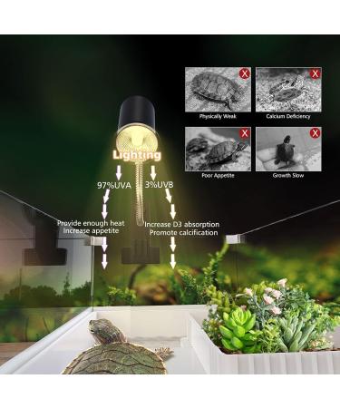 Lunriwis Turtles Heat Lamp | UVB Basking Spot Light Bulb for Reptiles - Ideal for Turtles Lizards Snakes and Amphibians - Buy Online on SooperMarket.com