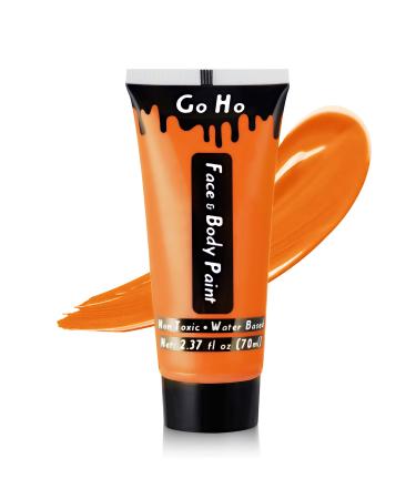 Go Ho Orange Cream Face Body Paint(2.37oz 70ml) Water Based Face Paint Orange Makeup Face Painting Kit for Kids Party SFX Cosplay Costumes Festivals Halloween Makeup