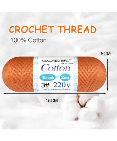Colored Bird Size 3 Classic Crochet Thread 100% Mercerized Cotton Yarn in Dark Autumn Gold (Color 3853) - Ideal for Beginners - Buy Online on SooperMarket.com