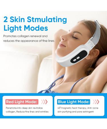 Electric Double Chin Reducer with Blue Red Light for Skin Lifting & Shaping - Buy Online on SooperMarket.com
