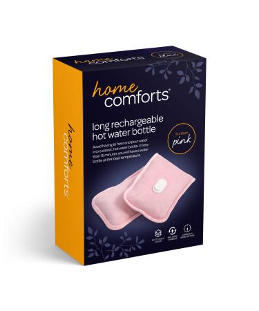 Long Rechargeable Electric Hot Water Bottle Bed Hand Warmer Massaging Heat Pad Strip Hot Water Bag for Hand Neck and Shoulder Back Legs Waist 51x16cm Pink