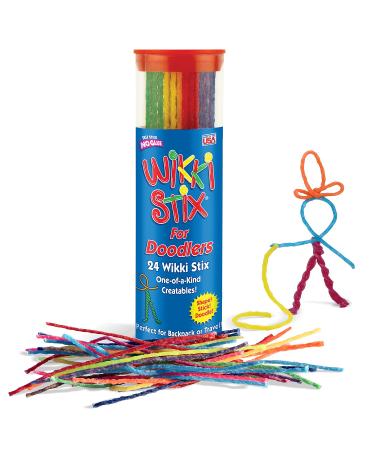 WikkiStix Sensory Fidget Toy  Arts and Crafts for Kids  Non-Toxic  Waxed Yarn  6 inch  Reusable Molding and Sculpting Sticks  American  Assorted Colors  24 Count (Pack of 1)  Multi