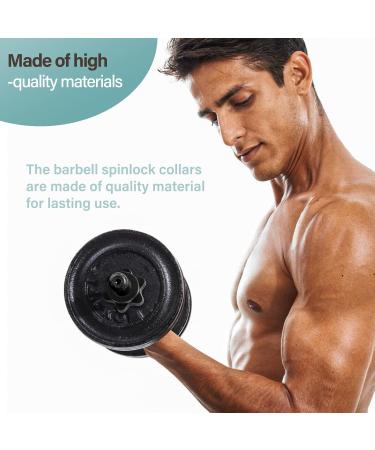 Prasacco 6 Pack Dumbbell Socket Nuts - 25mm Anti-Slide Barbell Clamps | Black Plastic Star Closures for Weight Training - Buy Online on SooperMarket.com