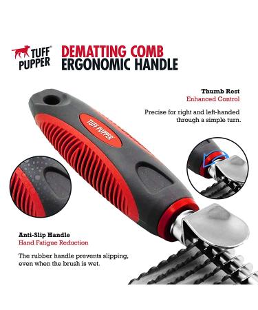 Tuff Pupper Detangling Comb | Dematting Tool for Dogs & Cats | Safely Remove Knots and Mats | Ergonomic Handle for Precision Control - Buy Online on SooperMarket.com