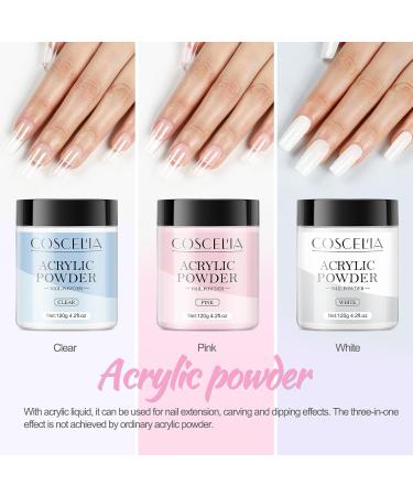 COSCELIA 3D Nail Extensions Powder - White 120g | No Lamp Required | Fast International Shipping - Buy Online on SooperMarket.com