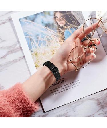 Adjustable Elastic Band for Amazfit Watches | Soft Stretch Nylon Loop Bracelet Strap Replacement in Black - Buy Online on SooperMarket.com