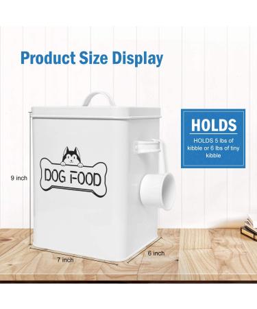 Vumdua Pet Treat and Food Storage Container - Airtight Dog Food Container with Scoop, Farmhouse Design, White - Perfect Gift for Dog Owners - Buy Online on SooperMarket.com