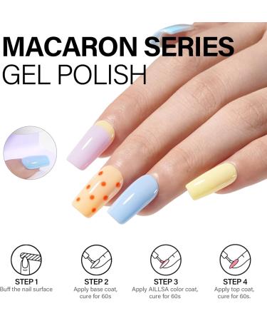 AILLSA Pastel Blue Gel Nail Polish Set Baby Yellow Lavender Purple Macaron Gel Polish with Base and Top Coat Long Lasting All Season Color Soak Off U V L ED Manicure Art Salon DIY at Home 7Pcs 8ML Blue Macaron - Buy Online on SooperMarket.com