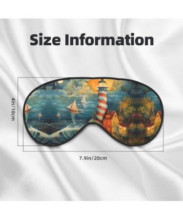 SSIMOO Seaside Lighthouse Soft Sleep Eye Mask | Breathable Eye Patch for Women | Perfect for Travel & Relaxation - Black - Buy Online on SooperMarket.com