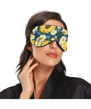 Haskirky Light Blocking Eye Mask for Adults - Adjustable, Breathable, Perfect for Travel, Yoga, and Deep Sleep - Sunflower Animals Design - Buy Online on SooperMarket.com