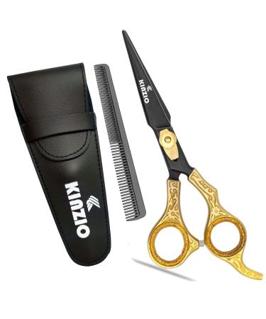 KINZIO Hairdressing Barber Hair Scissor for Professional Hairdressers Barbers Stainless Steel Hair Cutting Shears - for Salon Barbers Men Women Children (6")