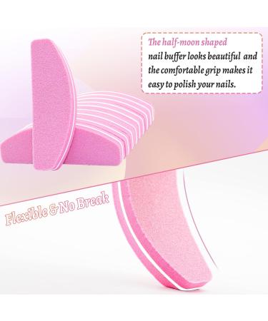 Nail Buffer Blocks - 20 PCS 100/180 Grit Sponge Nail Buffer for Natural Gel Acrylic Nails - Manicure Tools in Pink - Buy Online on SooperMarket.com