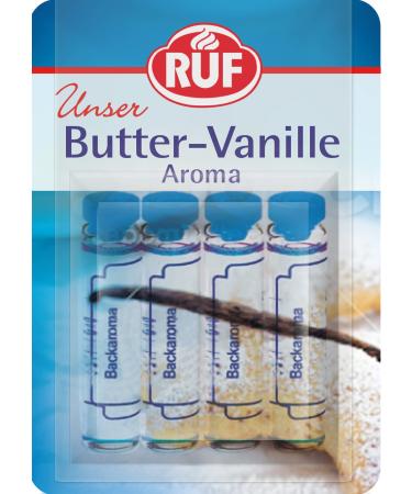 Ruf Backarianoma butter-vanilla 4 bottles of vanilla aroma for cakes tarts waffles or cookies dosable gluten-free & vegan