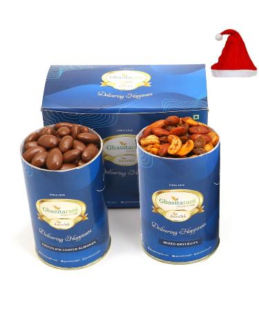 Jaiccha Ghasitaram Christmas Gifts Chocolate Almonds and Mix Dryfruits Cans Chocolate Almonds and Mix Dryfruits Cans Cap