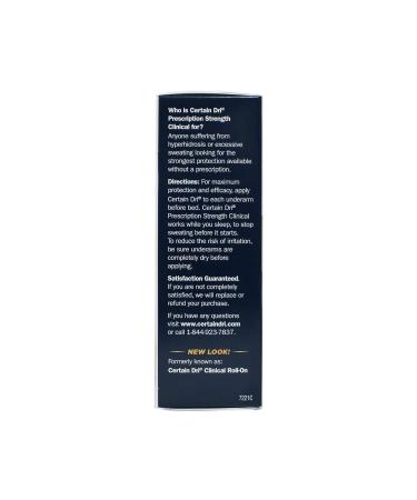 Certainty Dri Clinical Antiperspirant Roll-On 1.20 oz - Pack of 6 | Prescription Strength Formula - Buy Online on SooperMarket.com