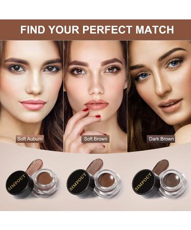 Beginner Eyebrow Stamp Stencil Kit - Simpout Brow Stamping Trio Set with 29 Brow Stencils and Waterproof E02 Soft Brown Eyebrow Kit - Buy Online on SooperMarket.com