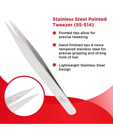 SEKI EDGE SS-514 Point Tweezer - Stainless Steel Precision Tweezers - Buy Online on SooperMarket.com