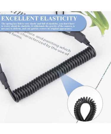 ZDNT 2 PCs Black Spiral Key Rings | Paracord Tactical Lanyard for Fishing Hiking Hunting & Mountaineering - Buy Online on SooperMarket.com