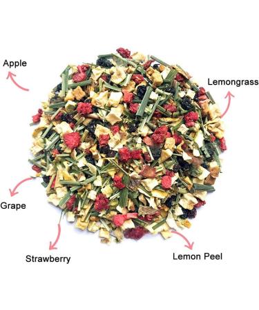 Plant Gift Summer Fun Fruit Tea Oganic Fruit Herbal Tea All Natural Flavors Loose Leaf Apple Grape Lemongrass Lemon Peel Strawberry Non GMO Vegan Tea Bags Into Iced Tea & Hot Tea 70G/2.5oz - Buy Online on SooperMarket.com